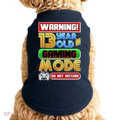 Warning 13 Year Old In Gaming Mode Birthday Doggie Tank
