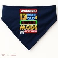 Warning 13 Year Old In Gaming Mode Birthday USA-Made Doggie Bandana thumb 0