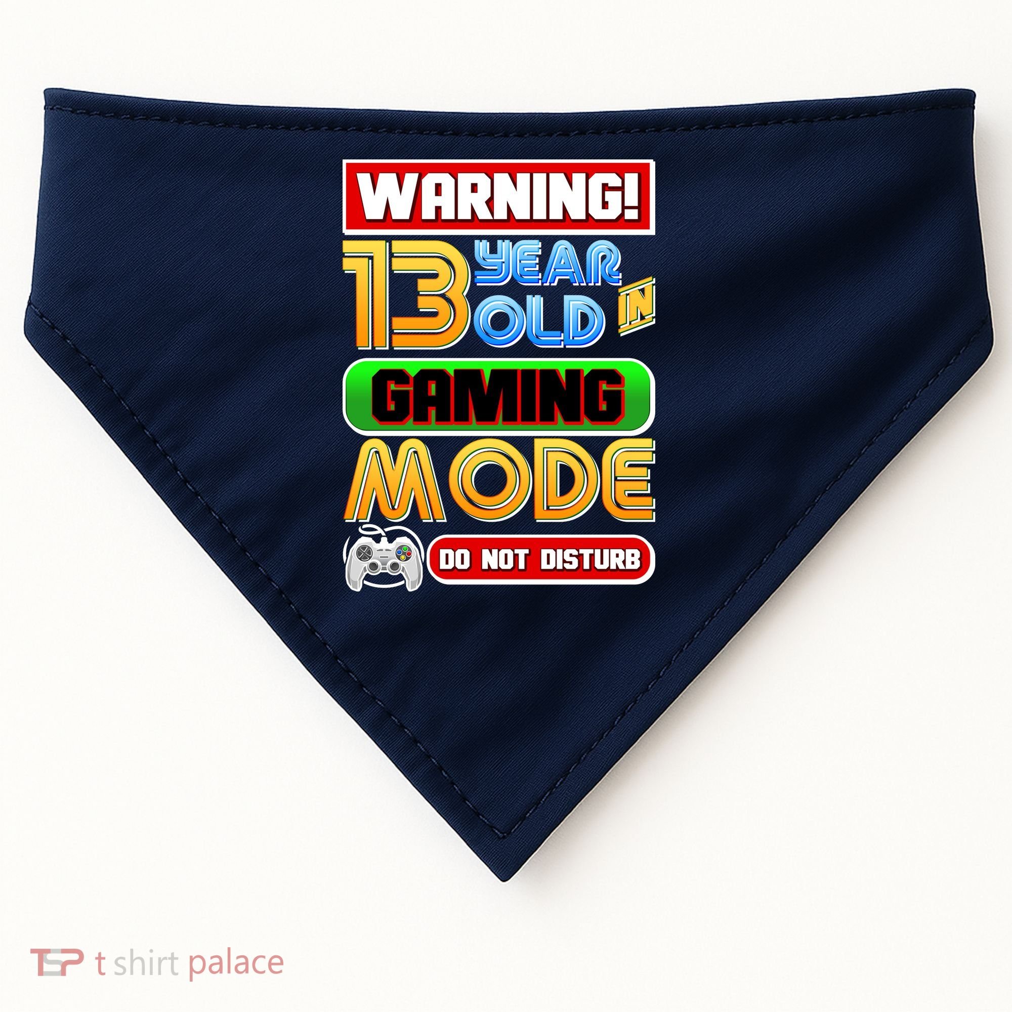 Warning 13 Year Old In Gaming Mode Birthday USA-Made Doggie Bandana