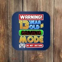 Warning 13 Year Old In Gaming Mode Birthday Coaster thumb 0