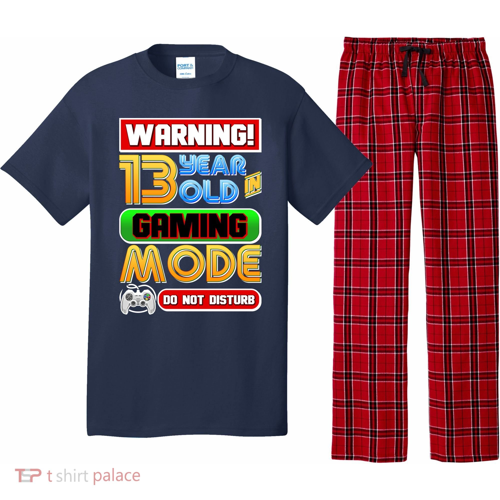 Warning 13 Year Old In Gaming Mode Birthday Pajama Set