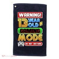 Warning 13 Year Old In Gaming Mode Birthday Golf Towel thumb 0