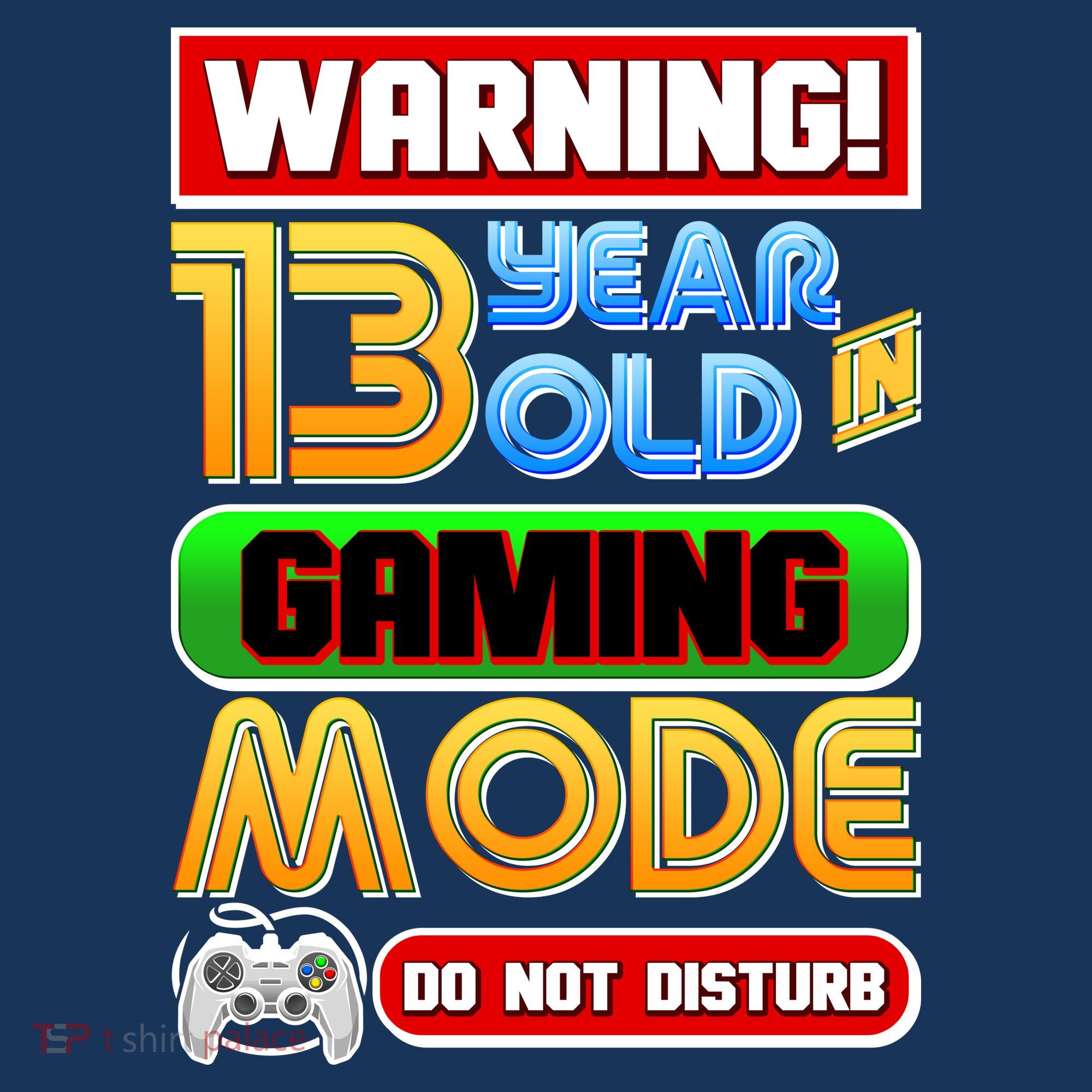 Warning 13 Year Old In Gaming Mode Birthday Kids Long Sleeve Shirt