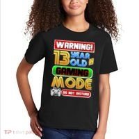 Warning 13 Year Old In Gaming Mode Birthday Kids T-Shirt thumb 2