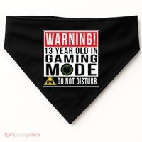 Warning 13 Year Old in Gaming Mode Teenager USA-Made Doggie Bandana thumb 0