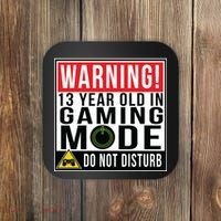 Warning 13 Year Old in Gaming Mode Teenager Coaster thumb 0