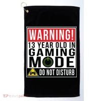 Warning 13 Year Old in Gaming Mode Teenager Golf Towel thumb 0