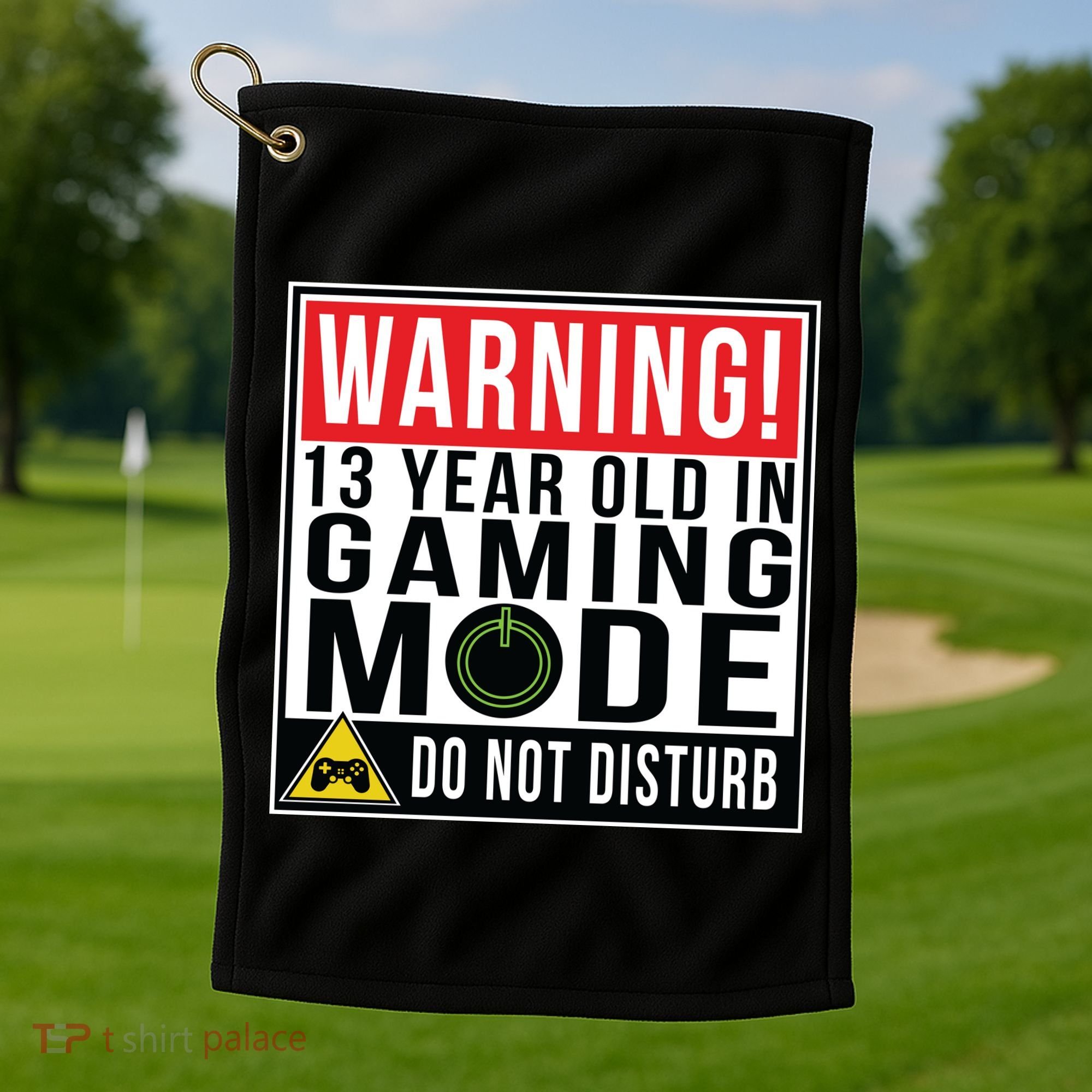Warning 13 Year Old in Gaming Mode Teenager Golf Towel