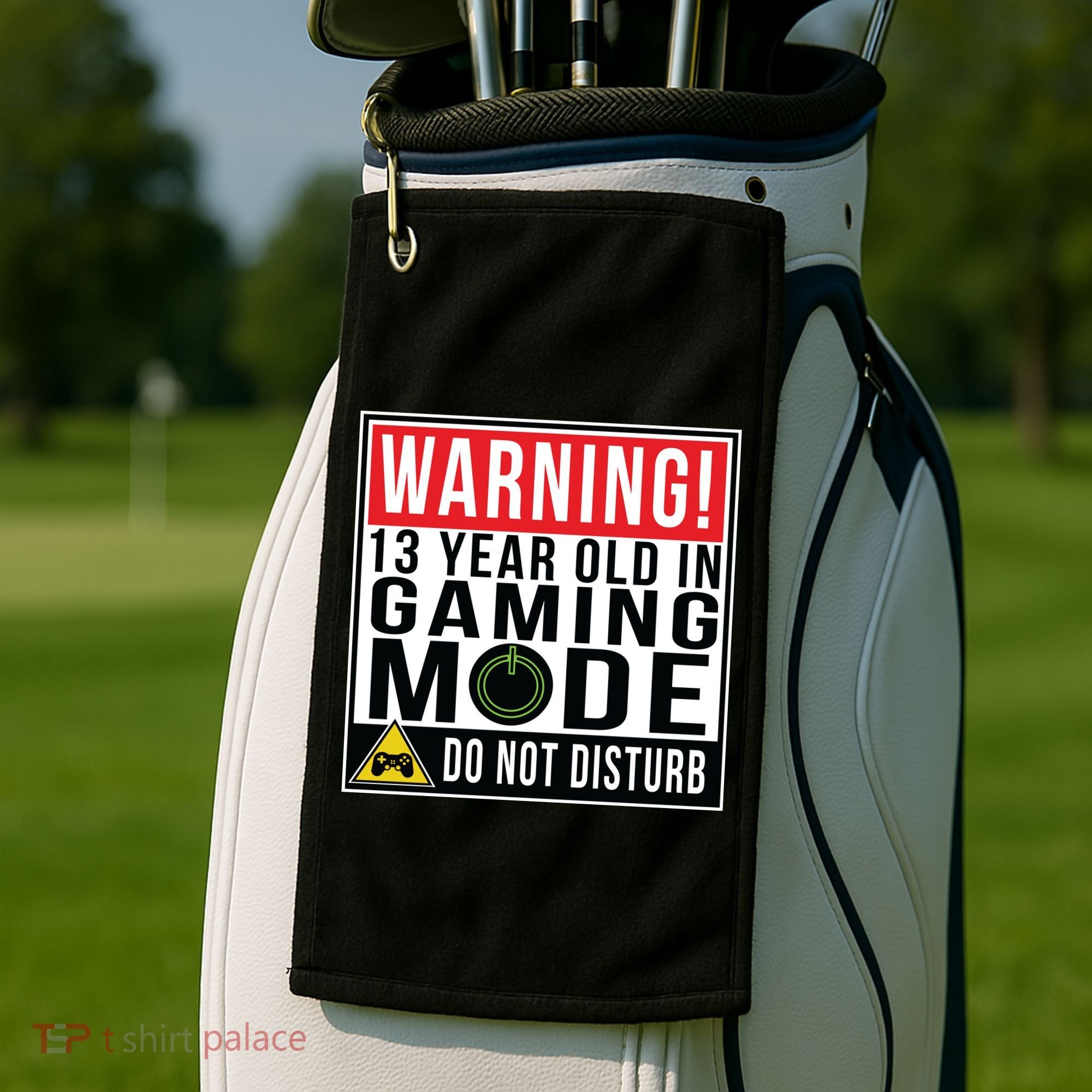 Warning 13 Year Old in Gaming Mode Teenager Golf Towel