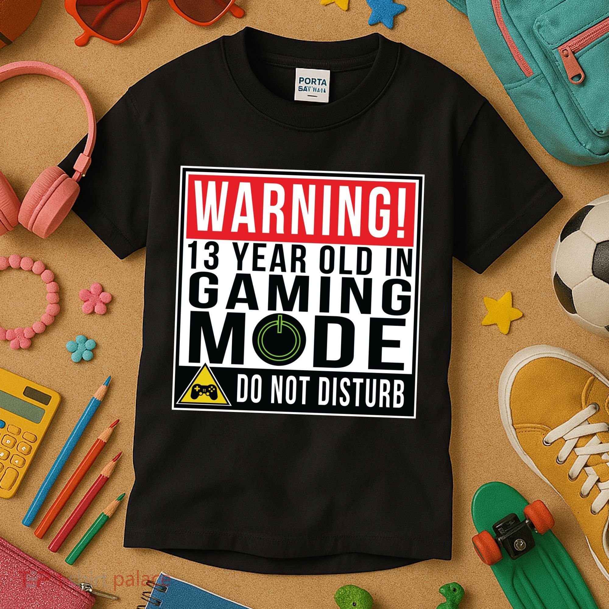 Warning 13 Year Old in Gaming Mode Teenager Kids T-Shirt
