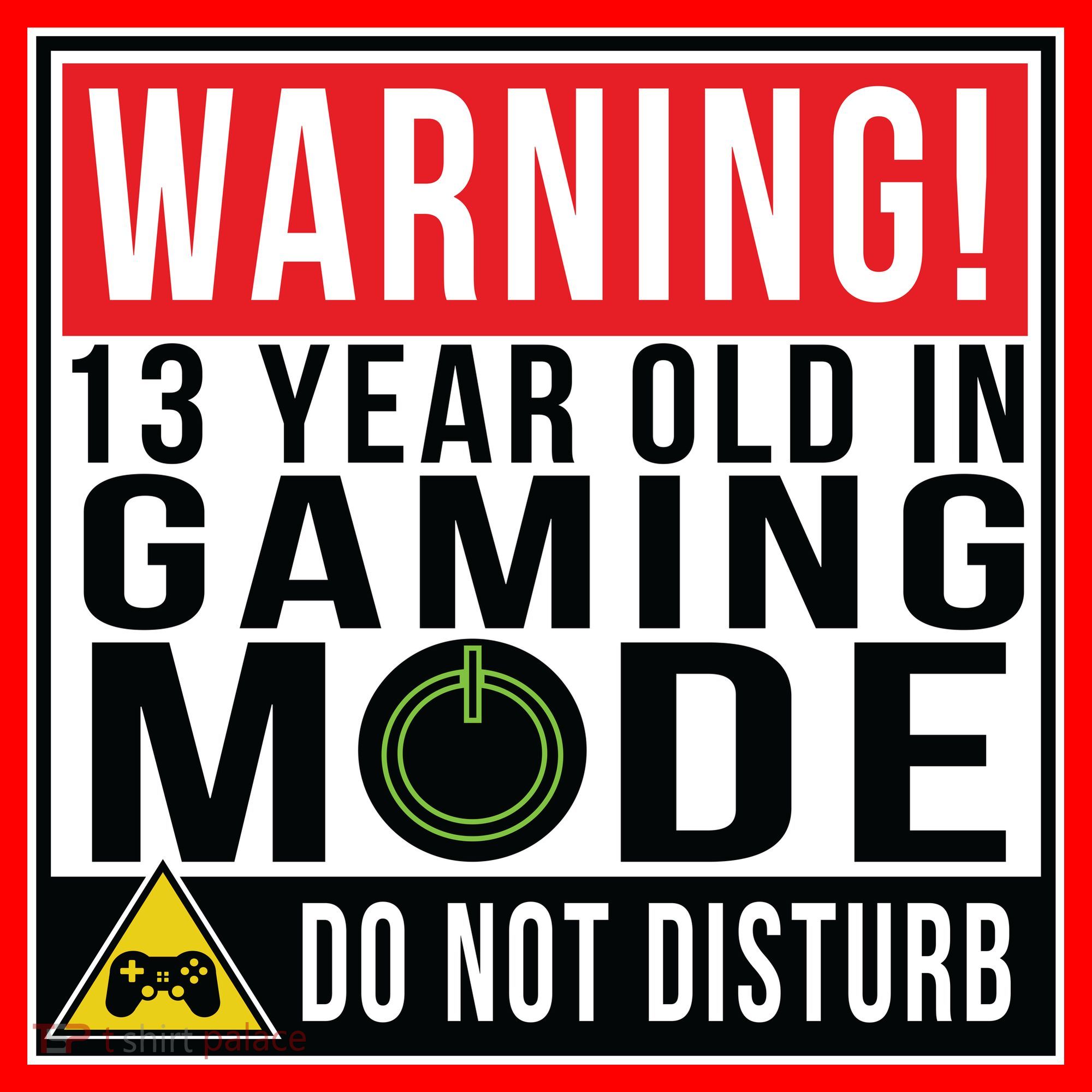Warning 13 Year Old in Gaming Mode Teenager Santa Hat