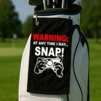 Warning At Any Time I May SNAP Golf Towel thumb 2