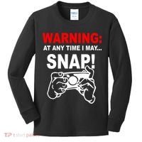 Warning At Any Time I May SNAP Kids Long Sleeve Shirt thumb 0