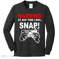 Warning At Any Time I May SNAP Kids Long Sleeve Shirt thumb 0