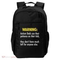 Warning Autism Dads Patience Backpack thumb 0