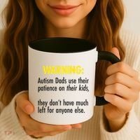 Warning Autism Dads Patience Coffee Mug thumb 3