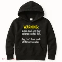 Warning Autism Dads Patience Kids Hoodie thumb 0