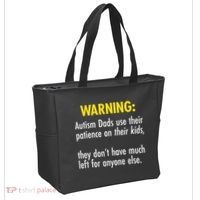 Warning Autism Dads Patience Tote Bag thumb 2