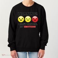 Warning Can't Control Emotions Emoji Face Women's Sweatshirt thumb 0