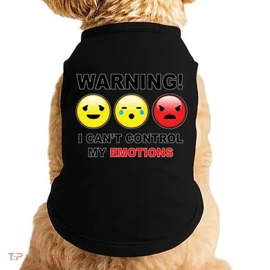 Warning Can't Control Emotions Emoji Face Doggie Tank