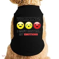 Warning Can't Control Emotions Emoji Face Doggie Tank thumb 0