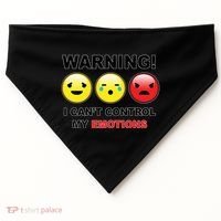 Warning Can't Control Emotions Emoji Face USA-Made Doggie Bandana thumb 0