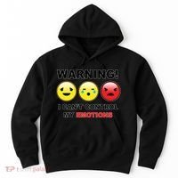 Warning Can't Control Emotions Emoji Face Hoodie thumb 0
