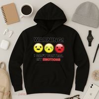 Warning Can't Control Emotions Emoji Face Hoodie thumb 3