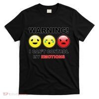 Warning Can't Control Emotions Emoji Face T-Shirt thumb 0