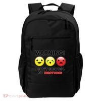 Warning Can't Control Emotions Emoji Face Backpack thumb 0
