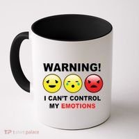 Warning Can't Control Emotions Emoji Face Coffee Mug thumb 0