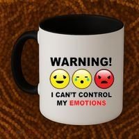 Warning Can't Control Emotions Emoji Face Coffee Mug thumb 2