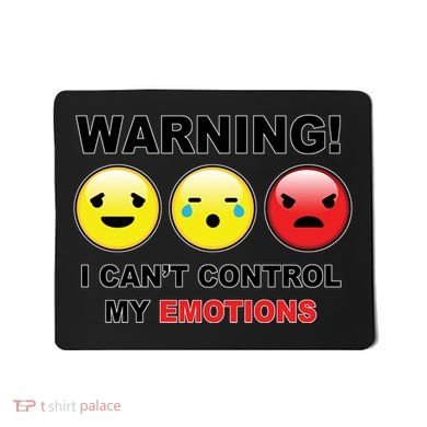 Warning Can't Control Emotions Emoji Face Mousepad