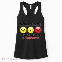 Warning Can't Control Emotions Emoji Face Women's Tank Top thumb 0