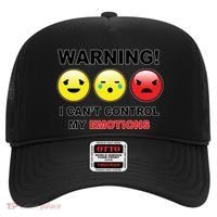 Warning Can't Control Emotions Emoji Face Hat thumb 0