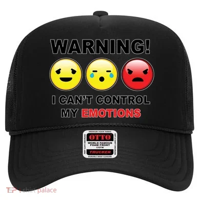 Warning Can't Control Emotions Emoji Face Hat