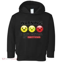 Warning Can't Control Emotions Emoji Face Toddler Hoodie thumb 0