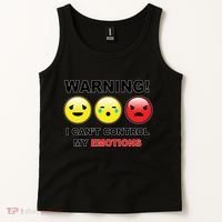 Warning Can't Control Emotions Emoji Face Tank Top thumb 2