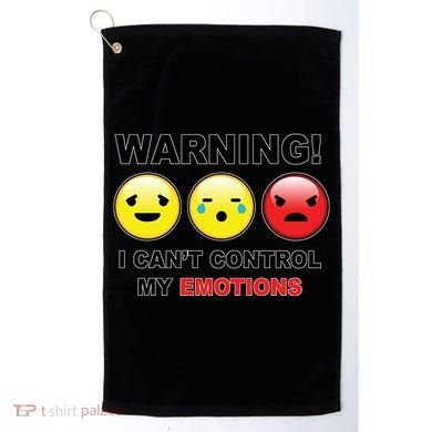 Warning Can't Control Emotions Emoji Face Golf Towel