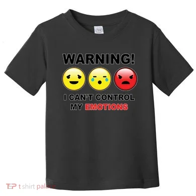 Warning Can't Control Emotions Emoji Face Toddler T-Shirt