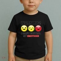 Warning Can't Control Emotions Emoji Face Toddler T-Shirt thumb 2