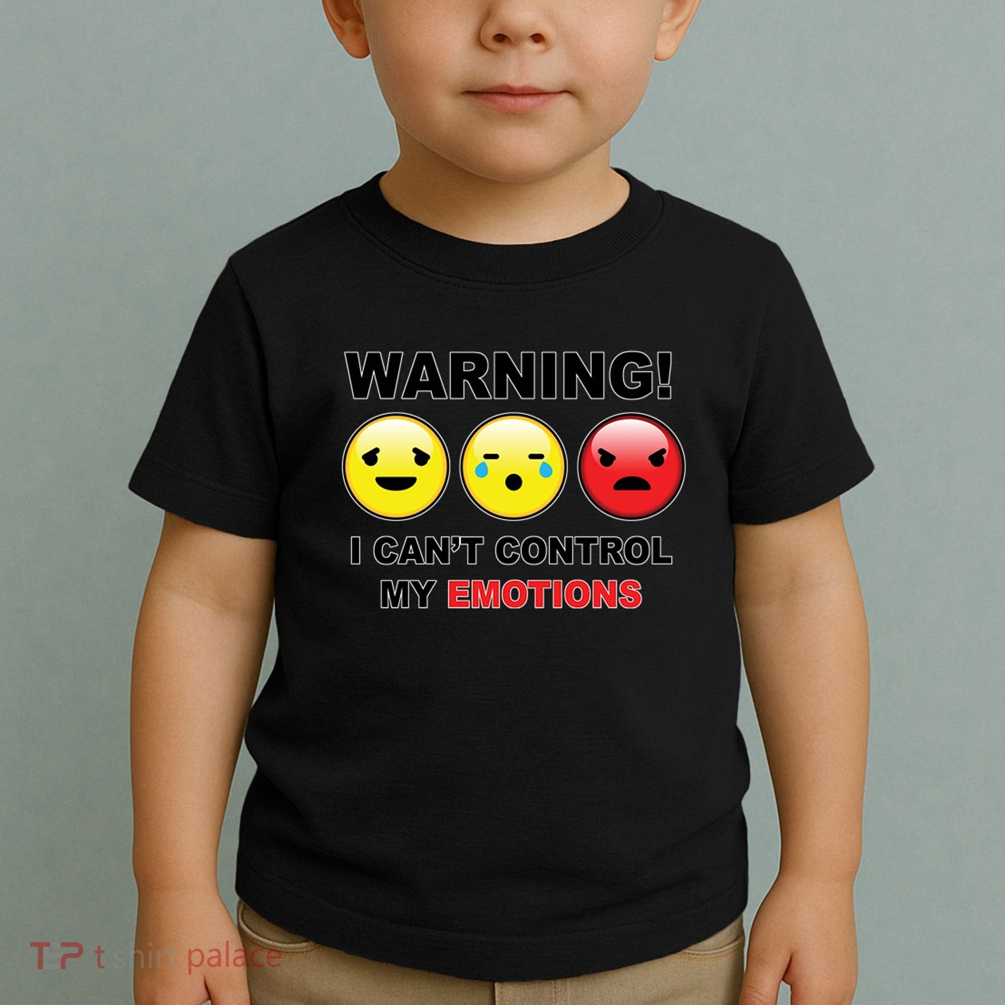 Warning Can't Control Emotions Emoji Face Toddler T-Shirt