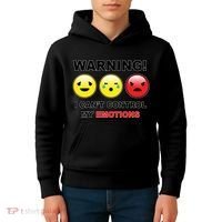 Warning Can't Control Emotions Emoji Face Kids Hoodie thumb 4