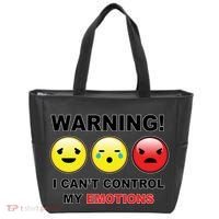Warning Can't Control Emotions Emoji Face Tote Bag thumb 0