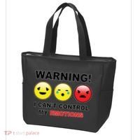 Warning Can't Control Emotions Emoji Face Tote Bag thumb 3