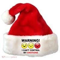 Warning Can't Control Emotions Emoji Face Santa Hat thumb 0