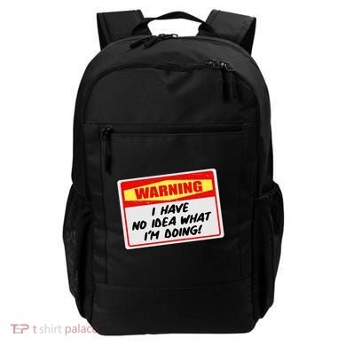 Warning I Have No Idea What I'm Doing Tag Sticker Backpack