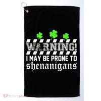 Warning I May be Prone to Shenanigans Golf Towel thumb 0