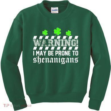 Warning I May be Prone to Shenanigans Kids Sweatshirt