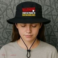 Warning I May Be Prone to Shenanigans St. Patrick's Day Clover Bucket Hat thumb 3